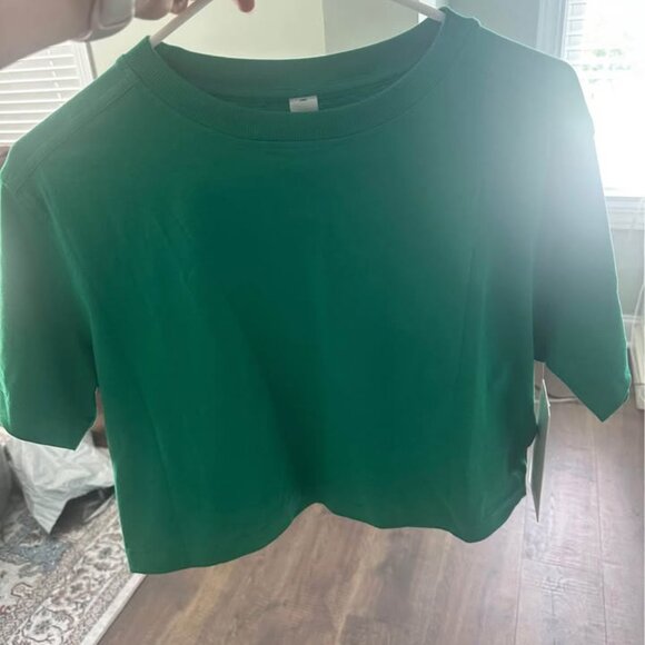 lululemon athletica Tops - All Yours Organic Cotton Cropped T-Shirt - Raceway Green - S Brand new with tags